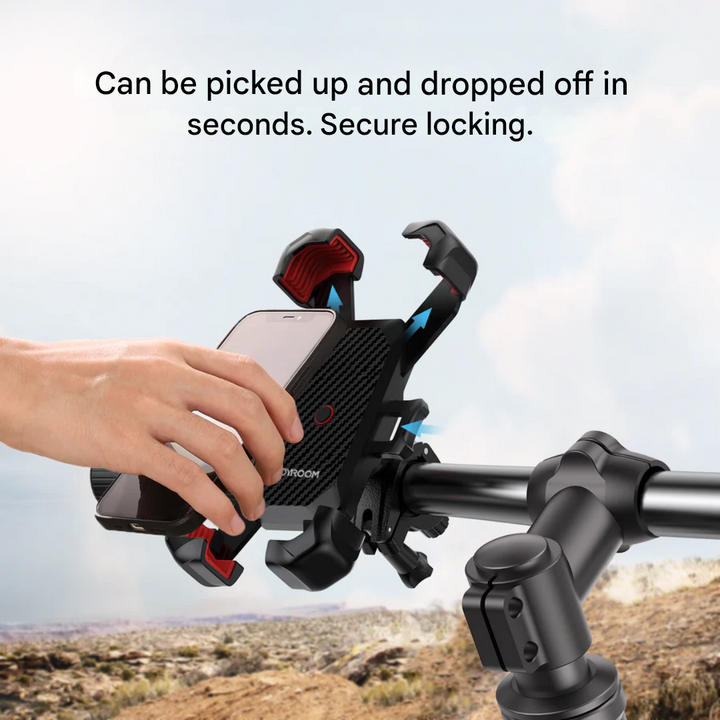 Bicycle Phone Mount 360 Rotation Secure Fit Universal Handlebar Clamp