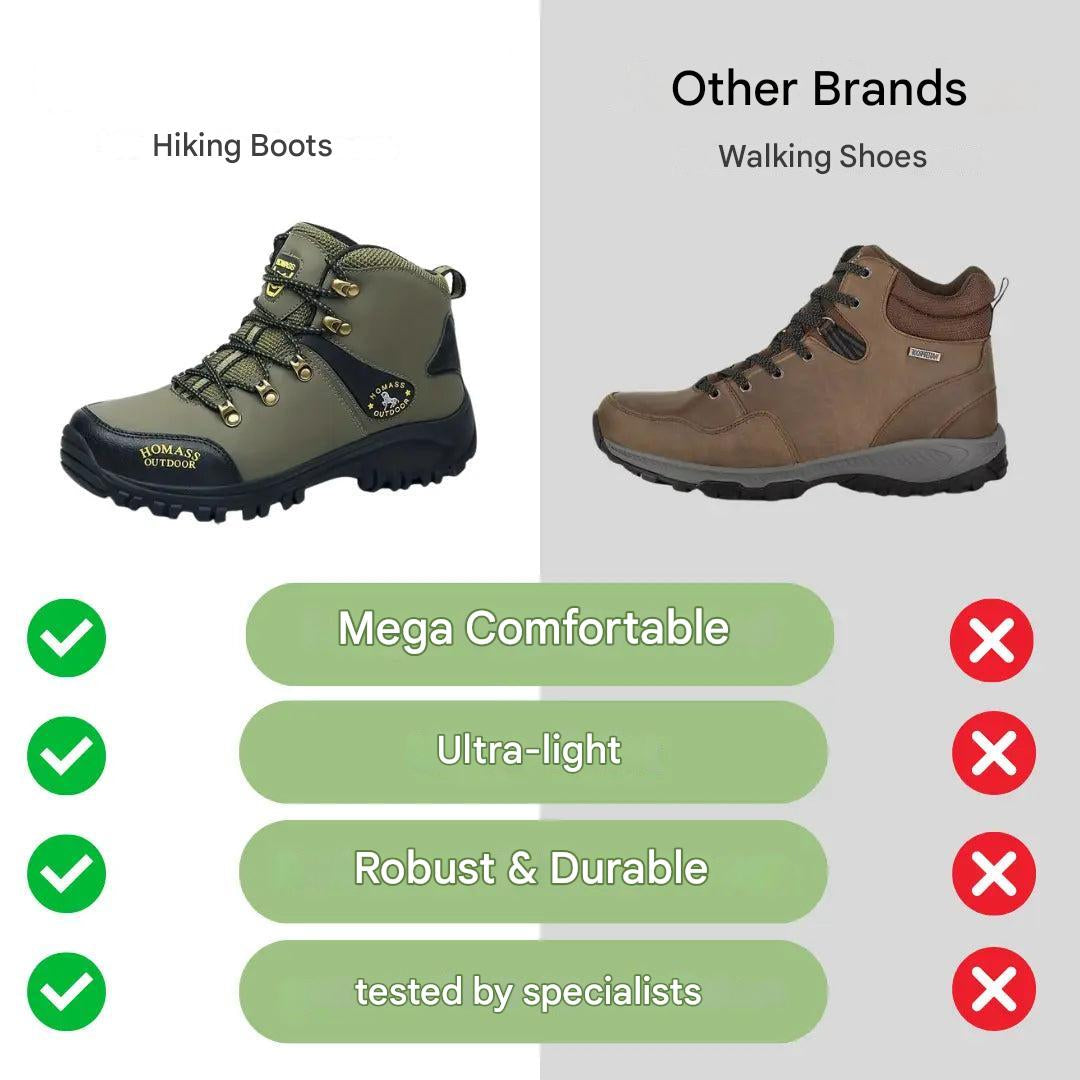 Men's Waterproof Hiking Boots Wide-Fit Supportive Outdoor Shoes