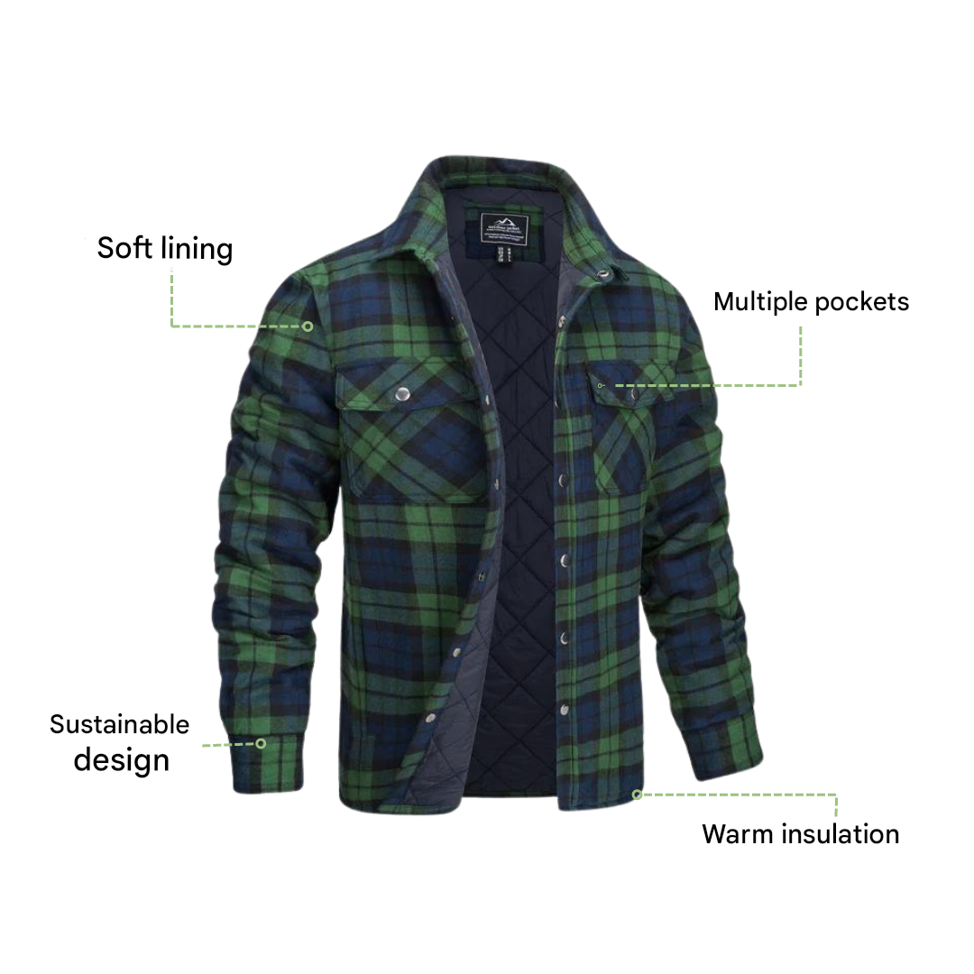 Men's Lumberjack Jacket Lined Warm Hard-Wearing Outdoor Work Coat