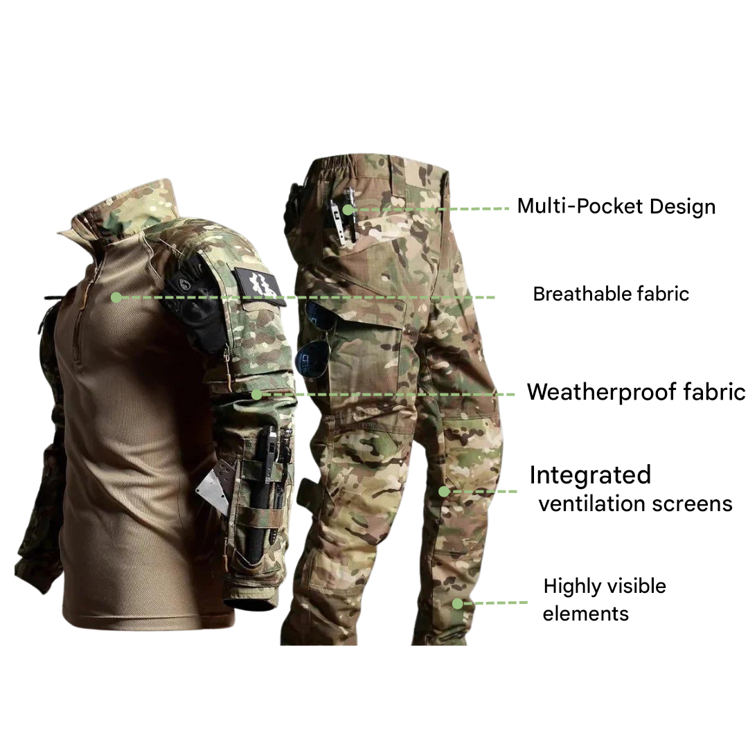 Men's Tactical Outdoor Set Lightweight Water-Resistant Hiking Outfit