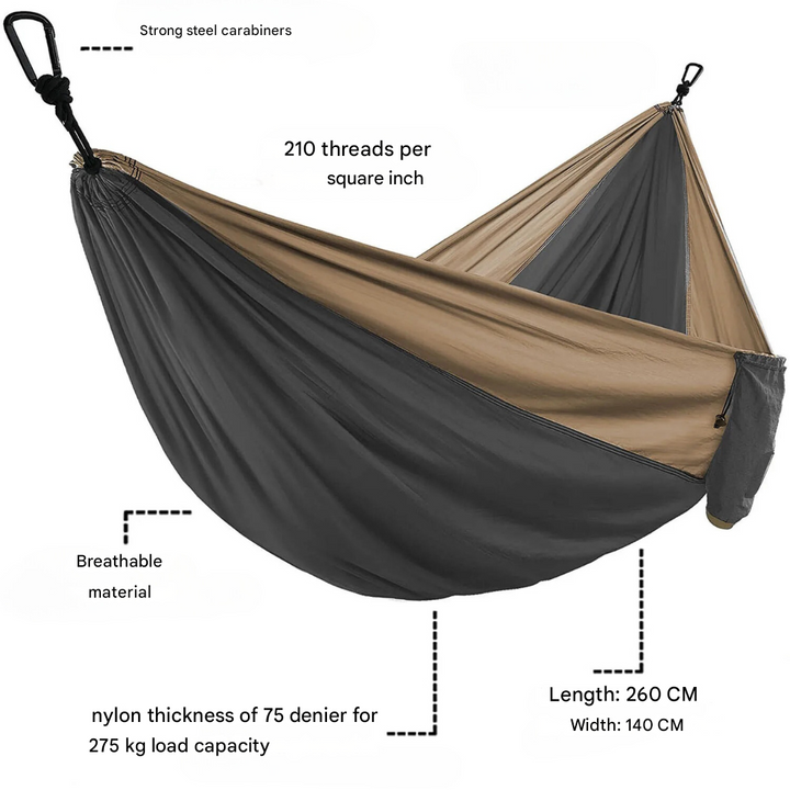 Camping Hammock XXL Lightweight Parachute Fabric Compact Outdoor