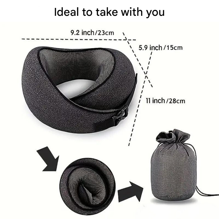 360 Degree Neck Pillow Memory-Foam Travel Airplane Support