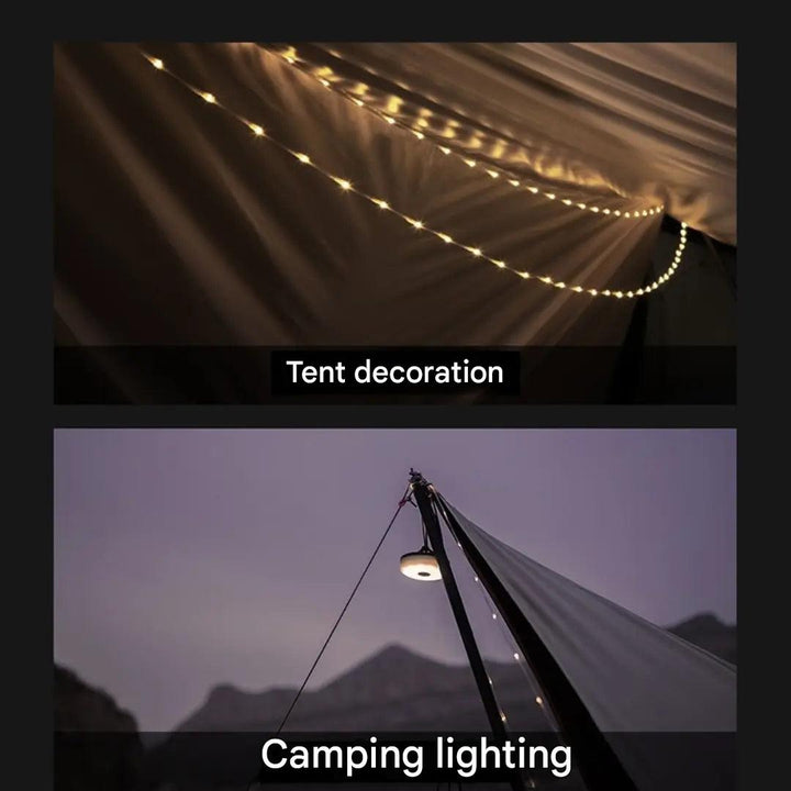 Retractable LED Camping Lights USB Rechargeable Weather-Resistant String Lamp