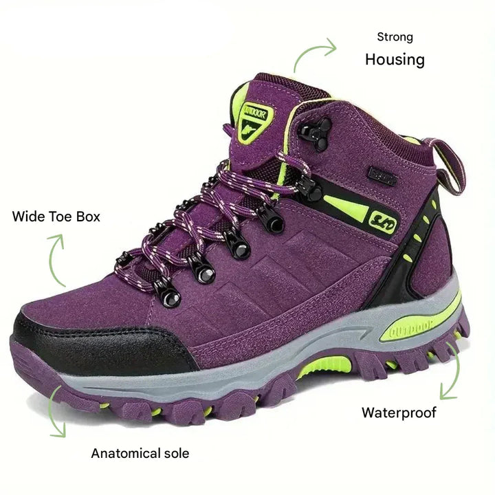 Women's Waterproof Hiking Boots Wide-Fit Supportive Outdoor Shoes