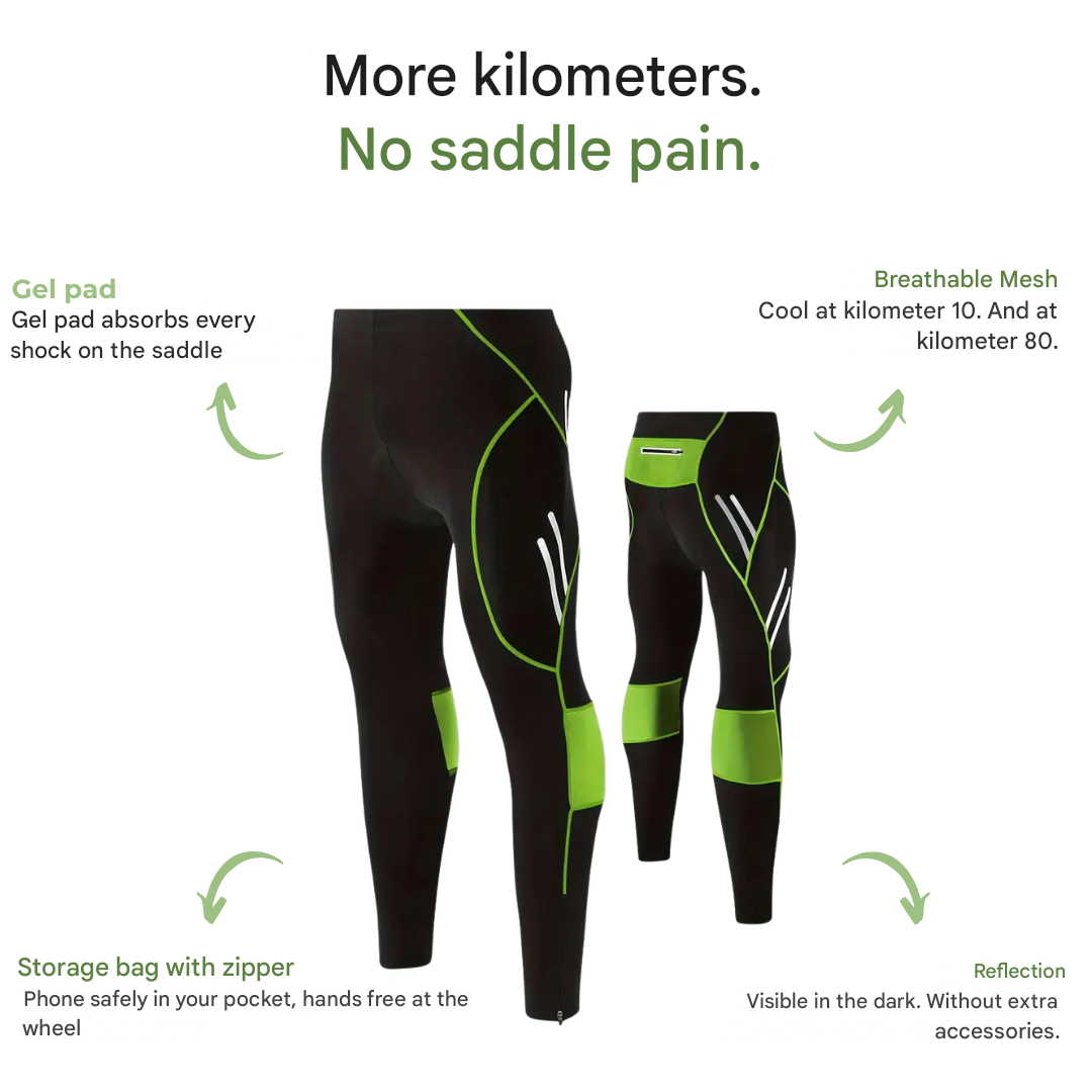 Men's Cycling Shorts Gel-Padded Long Breathable Bike Tight
