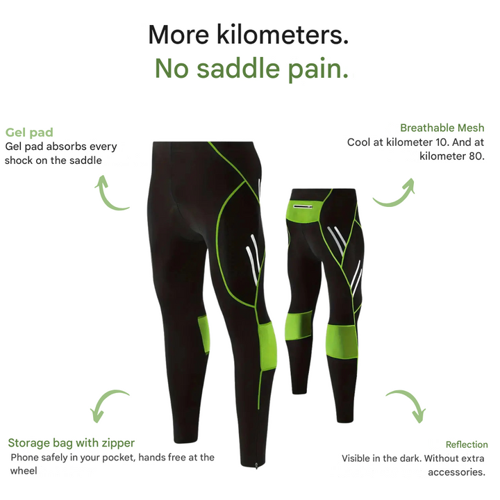 Men's Cycling Shorts Gel-Padded Long Breathable Bike Tight