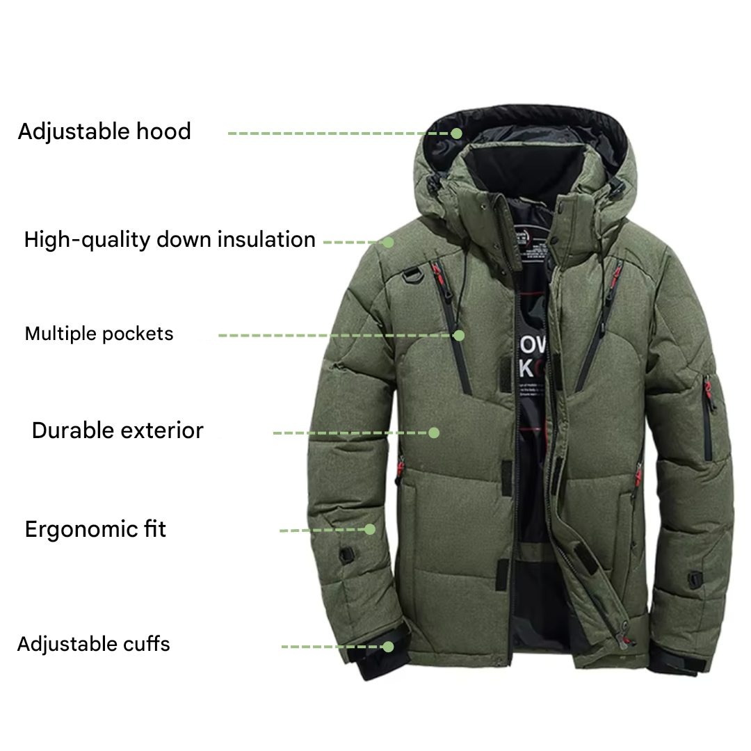 Men's Down Jacket Water-Resistant Wind-Resistant Winter Insulated Coat