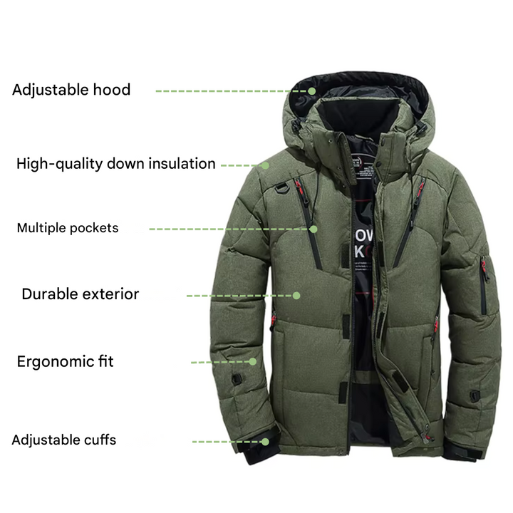 Men's Down Jacket Water-Resistant Wind-Resistant Winter Insulated Coat