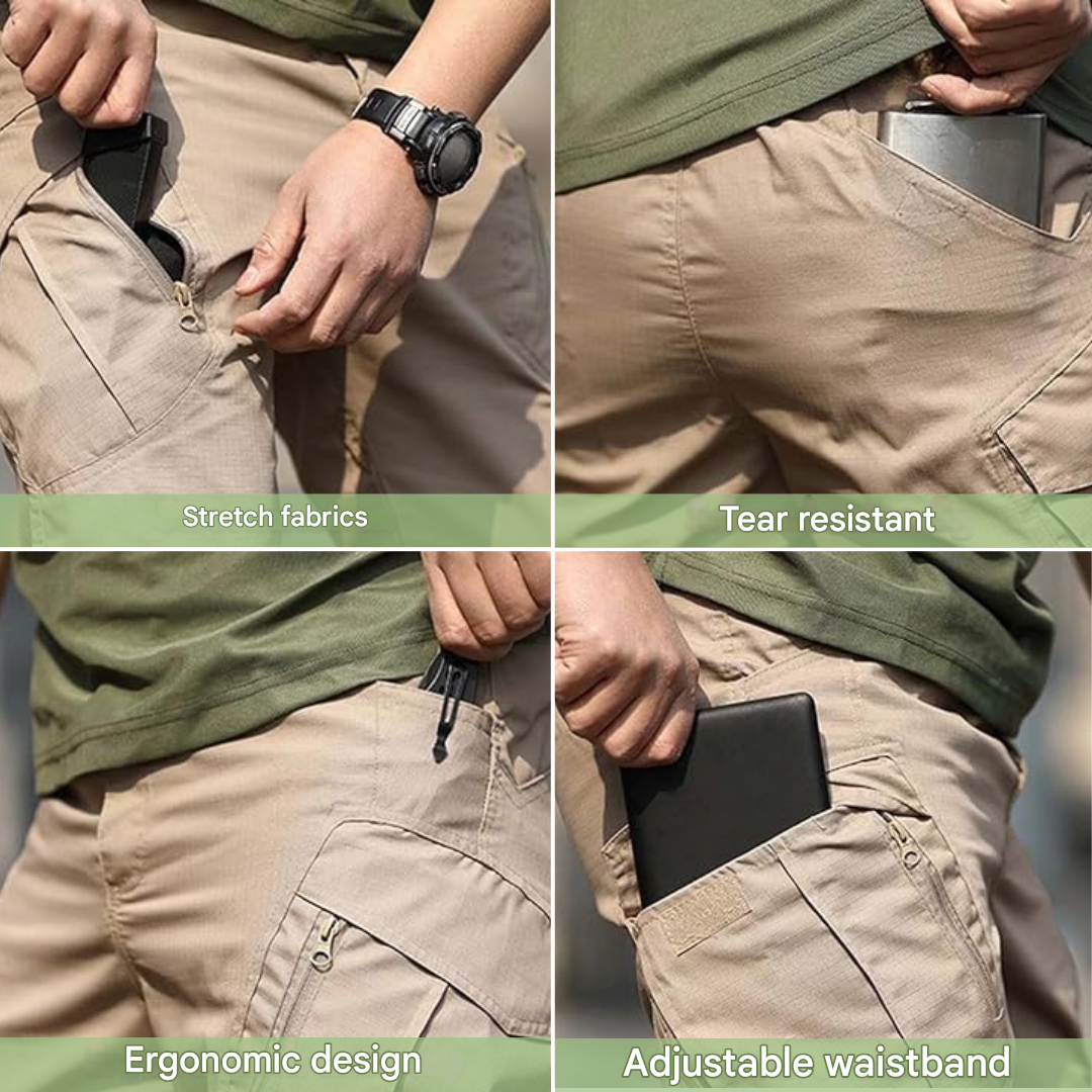 Men's Tactical Cargo Trousers Water-Resistant Outdoor Hiking