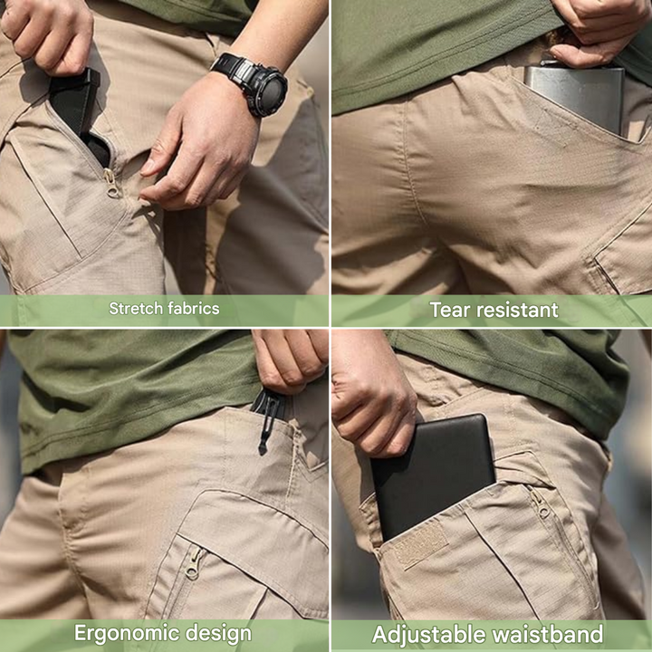Men's Tactical Cargo Trousers Water-Resistant Outdoor Hiking