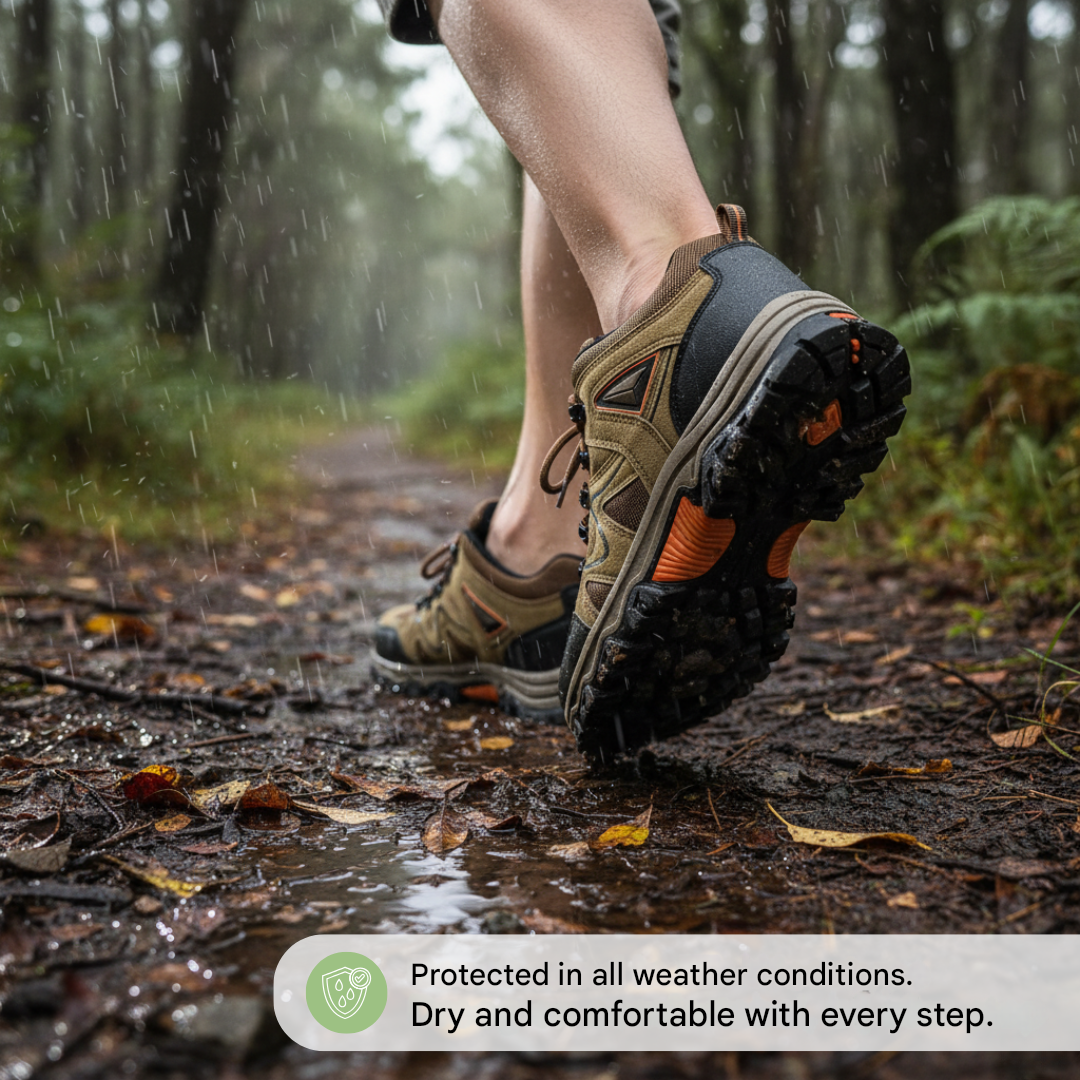 Men's Waterproof Hiking Shoes Wide-Fit Supportive Outdoor Walking