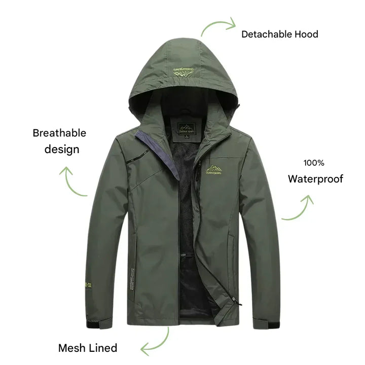 Waterproof Wind-Resistant Outdoor Jacket Breathable Mid Season Coat