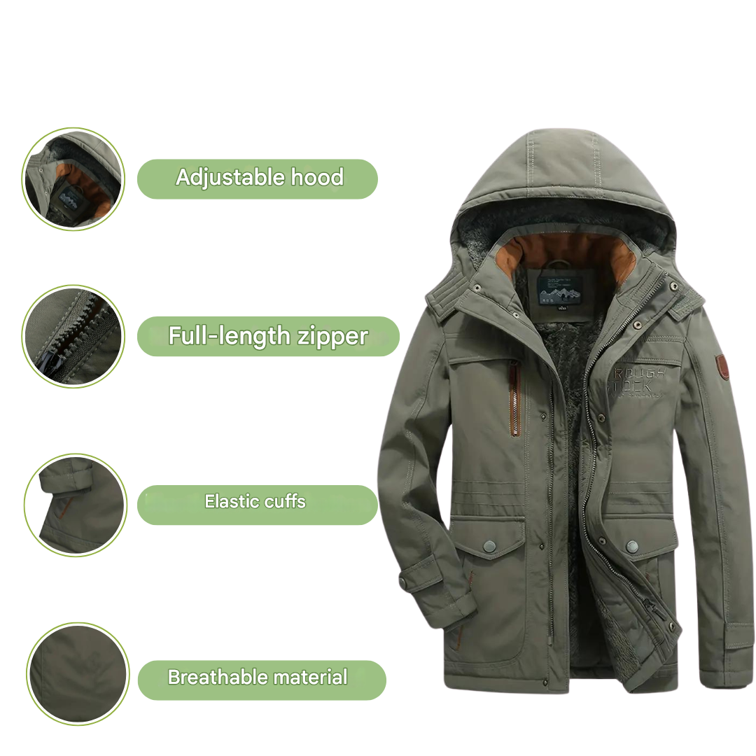 Waterproof Wind-Resistant Lined Outdoor Jacket Warm Winter Coat
