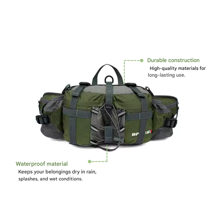 Waterproof Hiking Waist Bag 5-Litre Outdoor Fanny Pack with Pockets