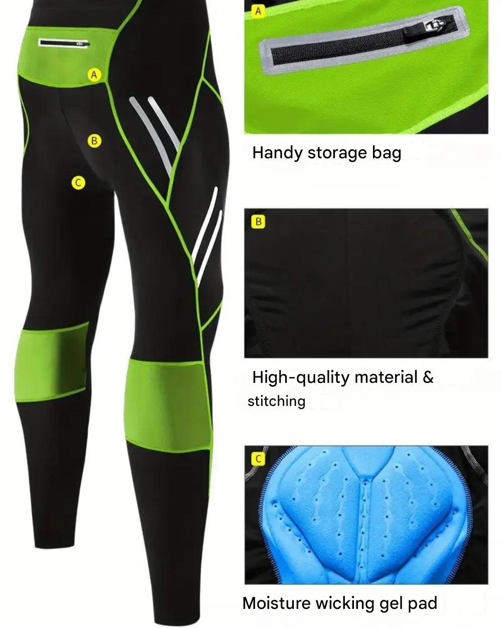 Men's Cycling Shorts Gel-Padded Long Breathable Bike Tight