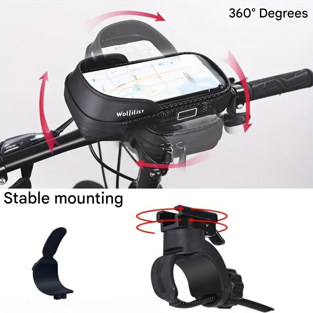 Waterproof Bicycle Phone Mount 360 Rotation Bike Handlebar