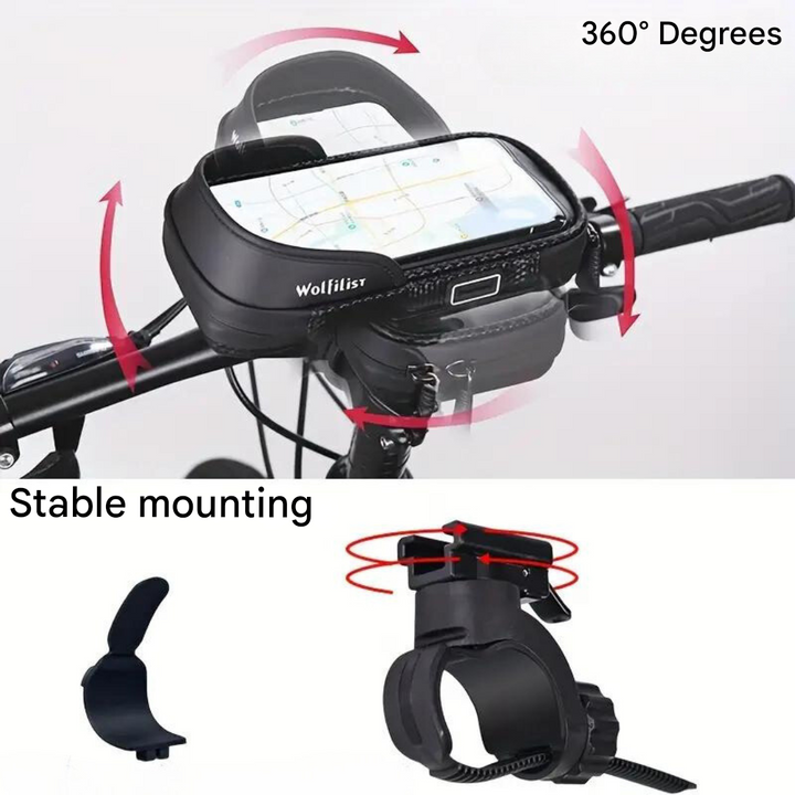 Waterproof Bicycle Phone Mount 360 Rotation Bike Handlebar