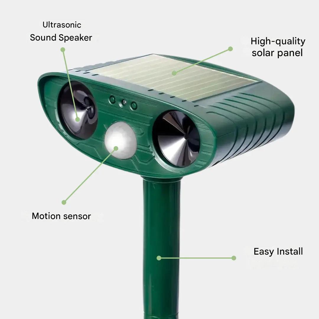 Ultrasonic Cat Repeller Solar-Powered Outdoor Animal Deterrent