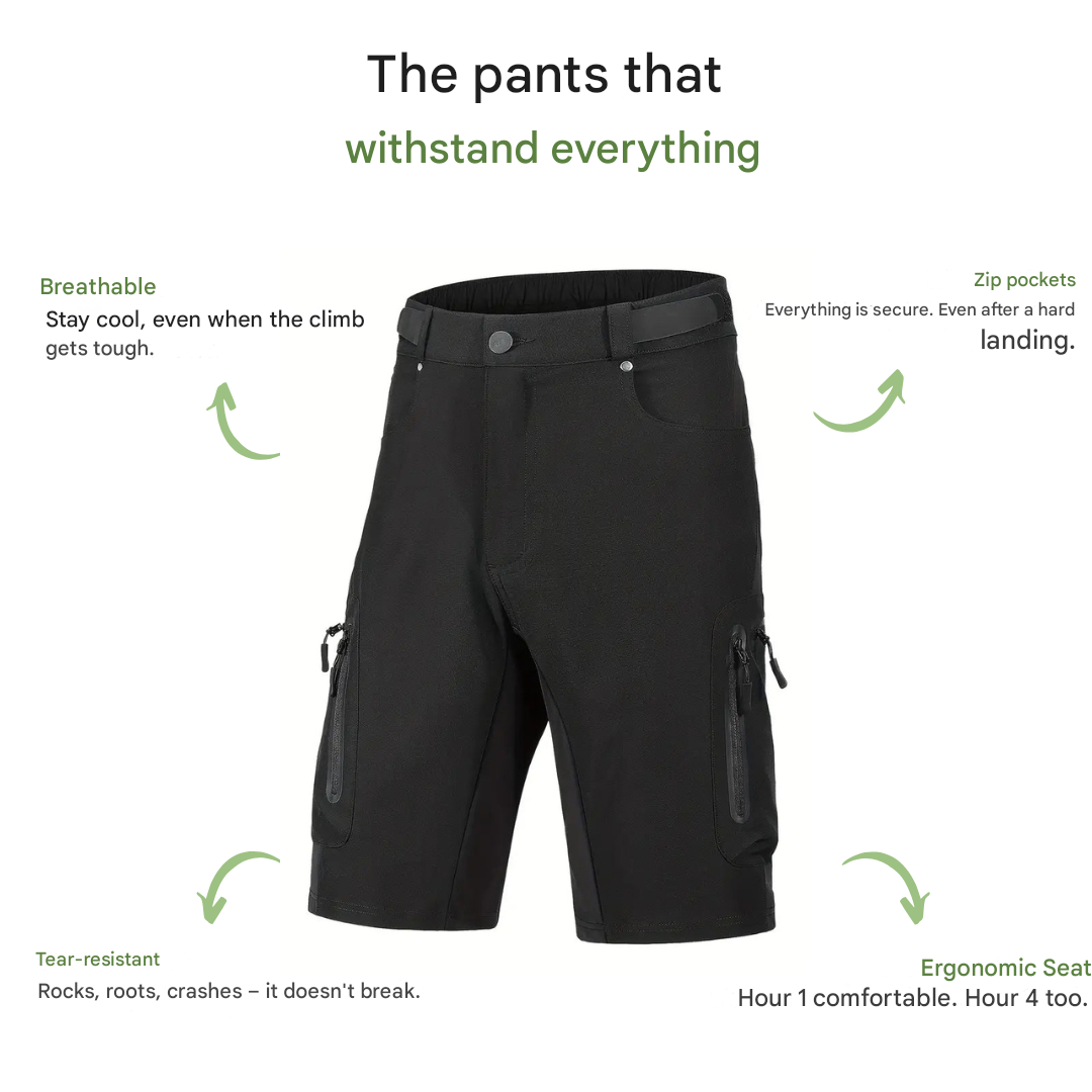 Men's MTB Cycling Shorts Cargo Pockets Quick-Drying Bike