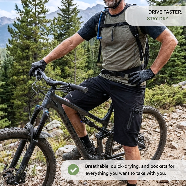 Men's MTB Cycling Shorts Cargo Pockets Quick-Drying Bike