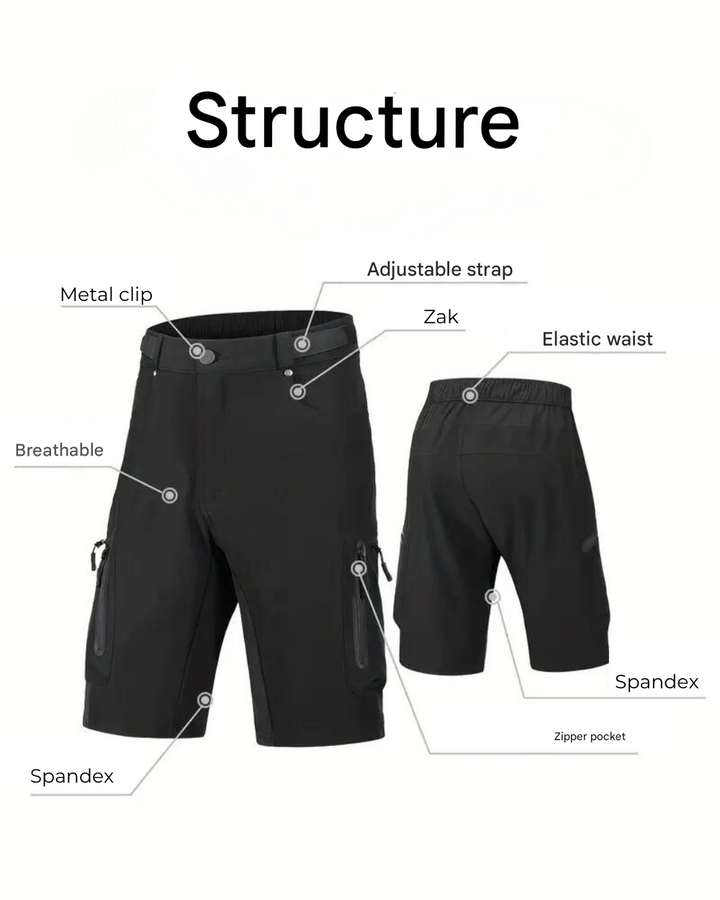 Men's MTB Cycling Shorts Cargo Pockets Quick-Drying Bike