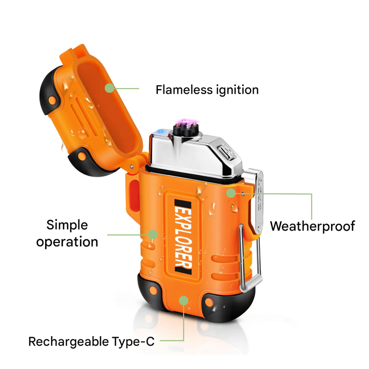 Wind-Resistant Weather-Resistant Electric Lighter USB Rechargeable Survival