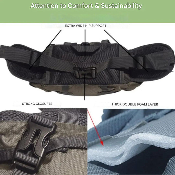 Waterproof Hiking Waist Bag 5-Litre Outdoor Fanny Pack with Pockets
