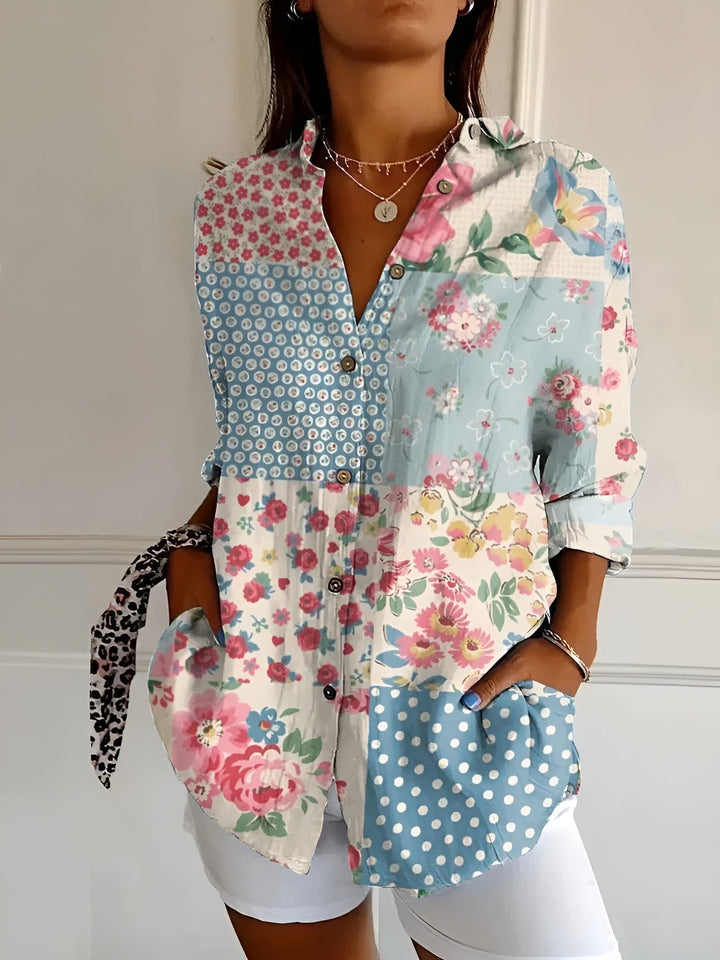 Hazel | Women's Loose Long Sleeve Button-Up Shirt