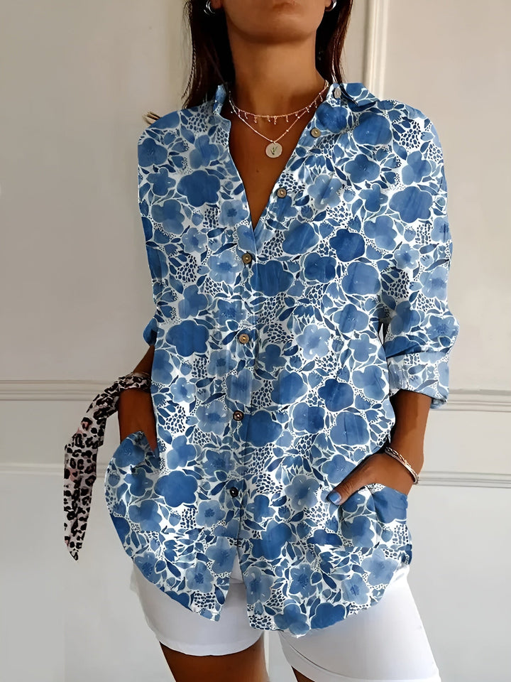 Hazel | Women's Loose Long Sleeve Button-Up Shirt
