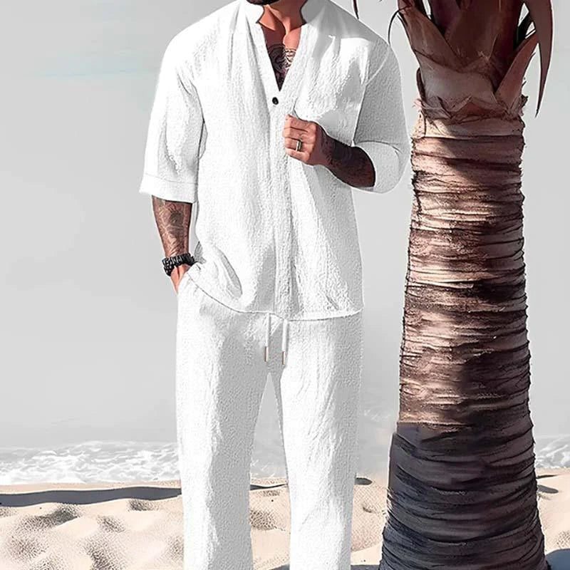Noah | Men's Breathable Cotton Linen Lounge Wear Set