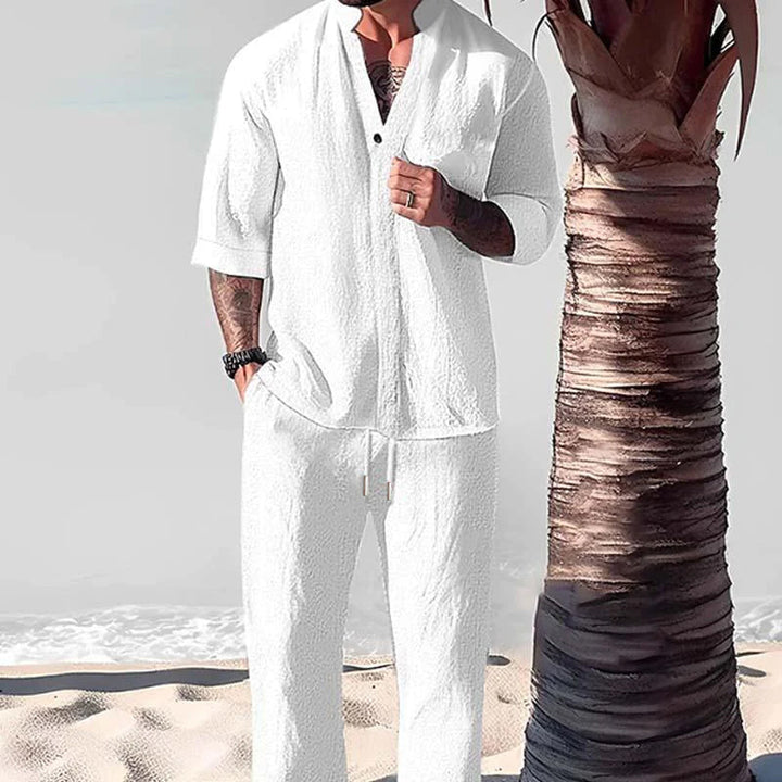 Noah | Men's Breathable Cotton Linen Lounge Wear Set