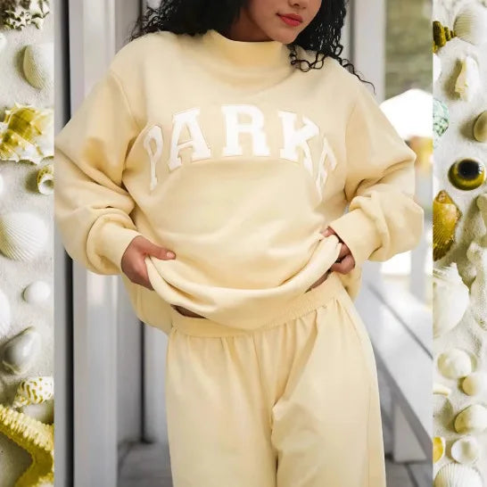 Riley | Women's Oversized Mock Neck Graphic Sweater
