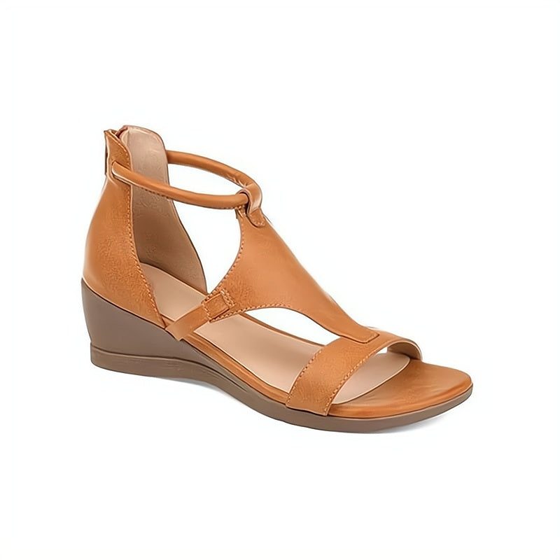 Petra | Women's T-Strap Wedge Summer Sandals