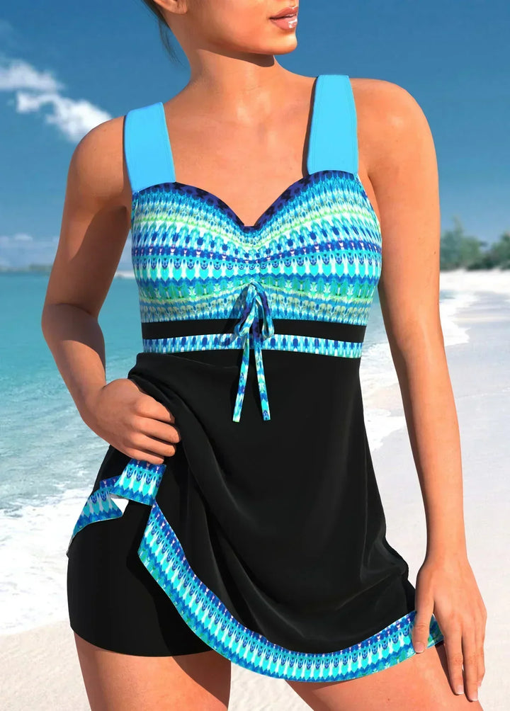 Aria | Women's Patchwork Shaping Tankini Swim Set