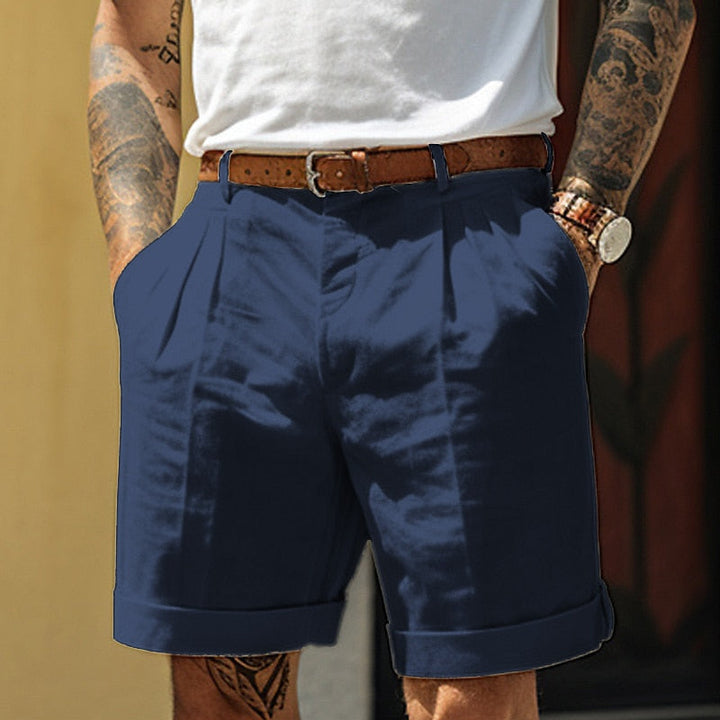 Matteo | Men's Pleated Linen Blend Tailored Summer Shorts
