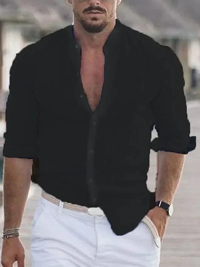 Matteo | Men's Linen Long Sleeve Casual Shirt