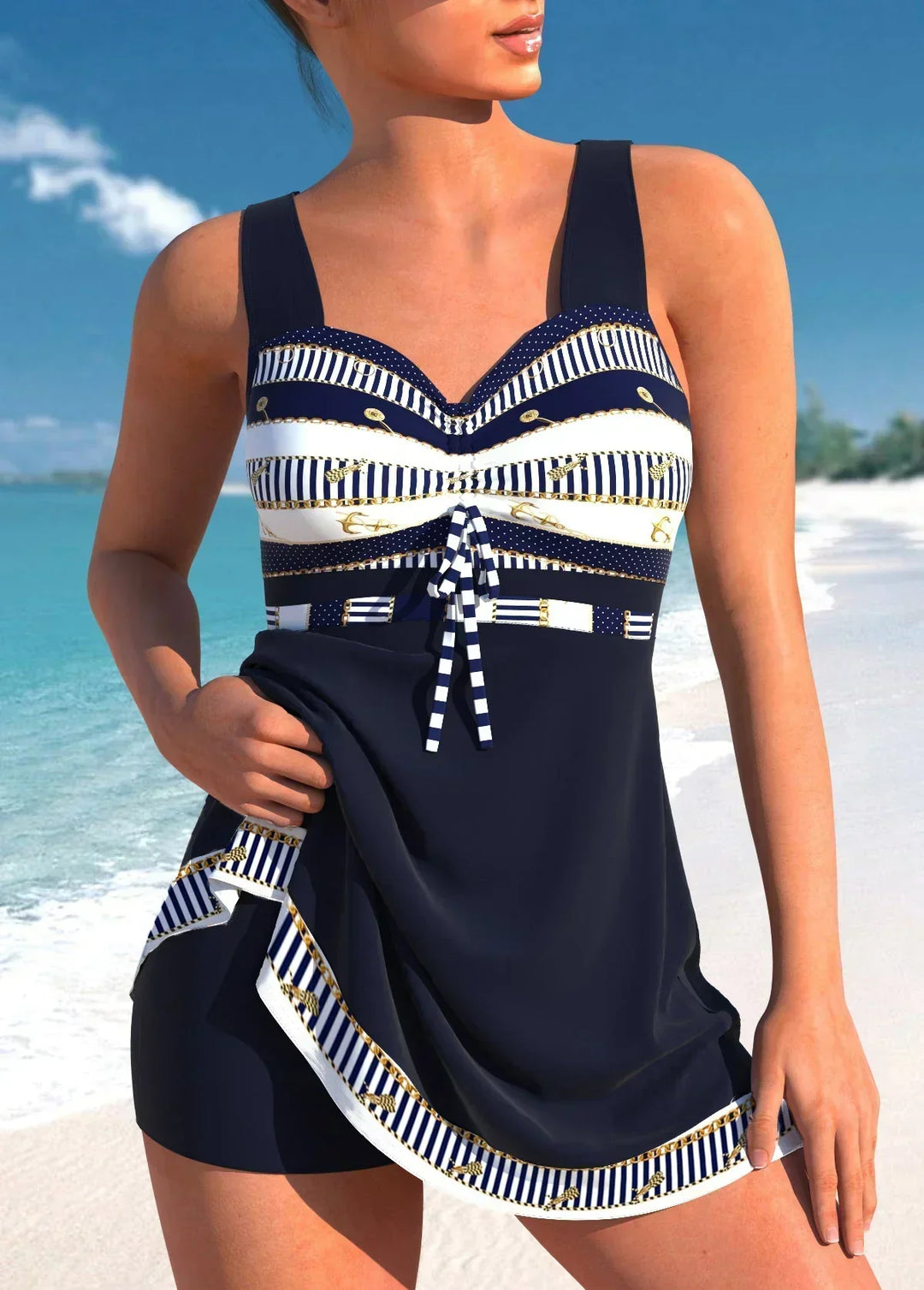Aria | Women's Patchwork Shaping Tankini Swim Set