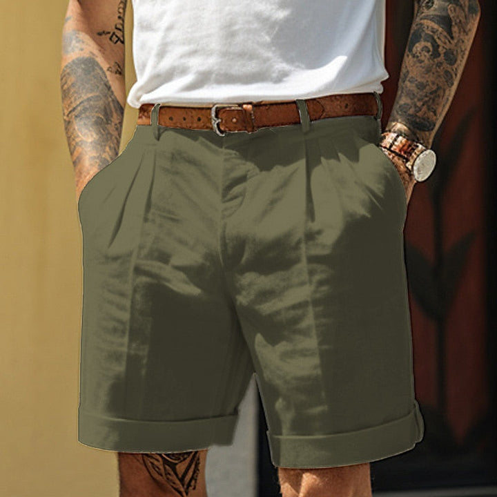 Matteo | Men's Pleated Linen Blend Tailored Summer Shorts